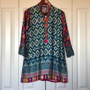 Khaadi Silk Multi Color Tunic Top